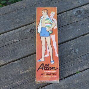 Vintage 1963 Allan HE'S KEN'S BUDDY BY MATTEL Doll with Stand STOCK NO. 1000